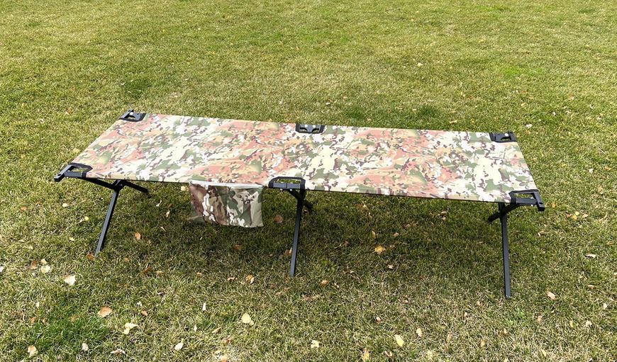 Раскладушка военная и усиленная с карманом НАТО мультикам складная полевая тактическая кровать для военных зсу NEST5 фото