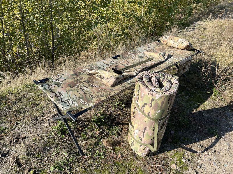 Збільшена розкладачка типу НАТО (XL) в чохлі з кешенею, подушкою та матрацом NEST71 фото